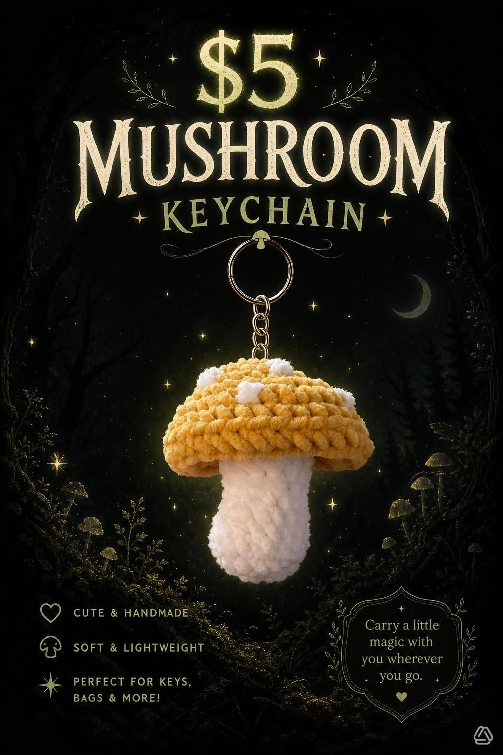 Mushroom Keychain